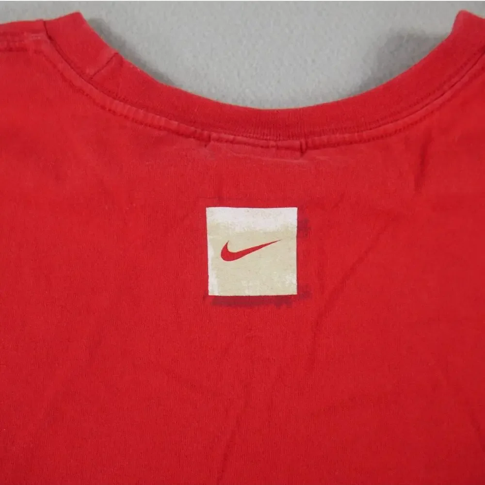 Vintage Y2K Red Nike Box Logo Streetwear Mens Size XL Gray Tag Label Cotton